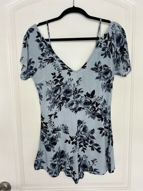 Kendall & Kylie Light Blue Floral Romper